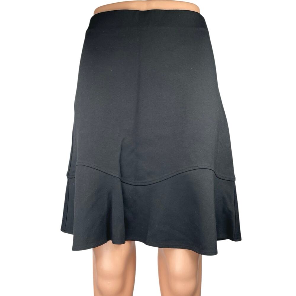 Ann Taylor LOFT Women's Black Casual Pull On Mini A-Line Flared Skirt Sz M Tall